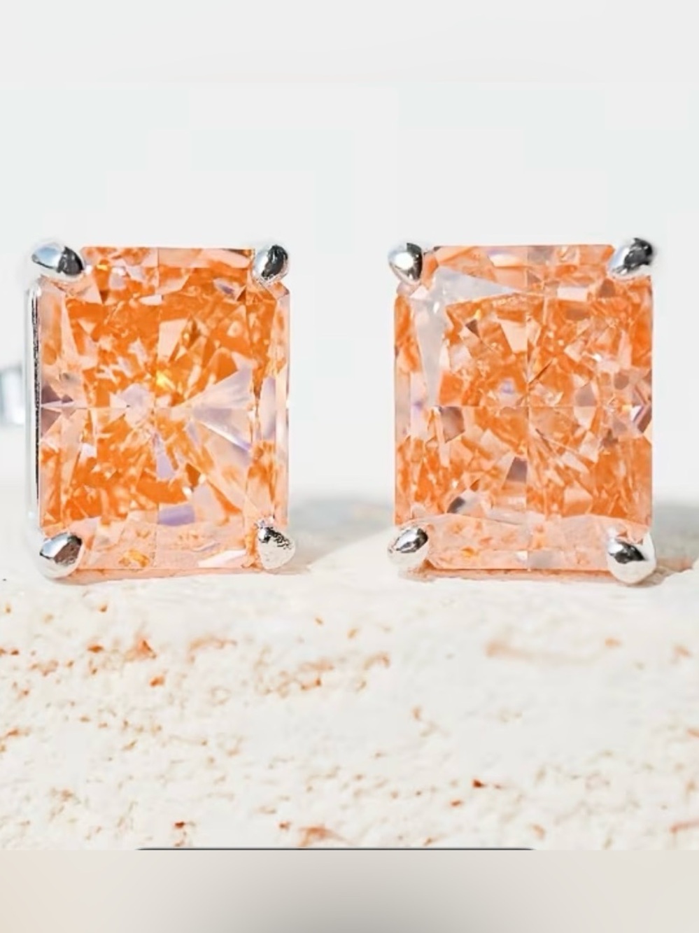 NEW 7 CARAT MANDARIN CRUSHED ICE EARRINGS